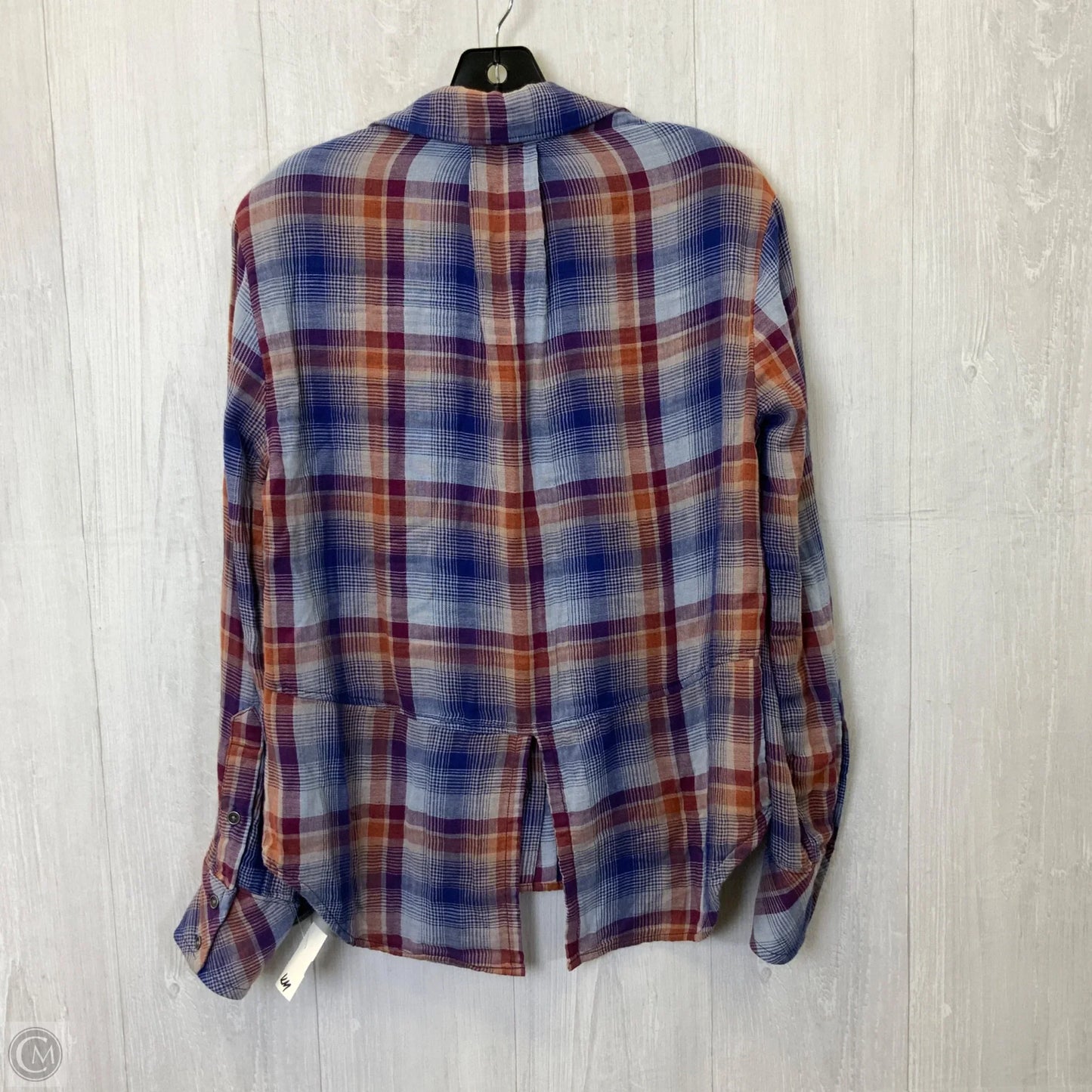 Blouse Long Sleeve By Cloth & Stone In Plaid Pattern, Size: Xs
