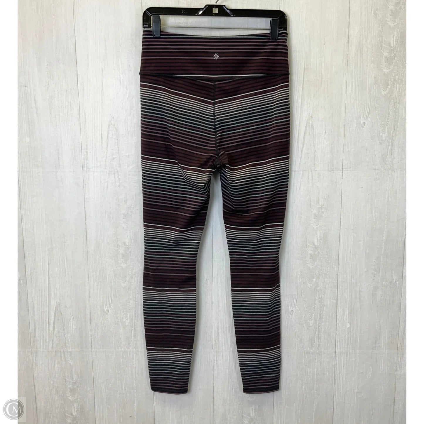 Athletic Leggings By Athleta In Striped Pattern, Size: M