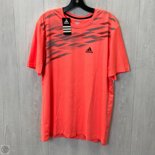 Athletic Top Short Sleeve By Adidas In Orange, Size: 2x