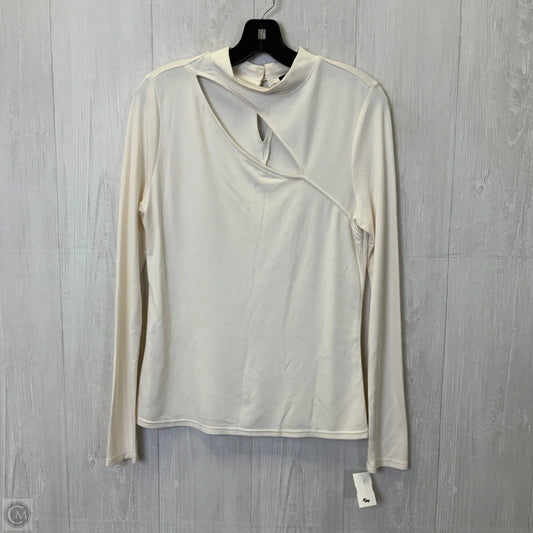 Top Long Sleeve By Halogen In Cream, Size: M