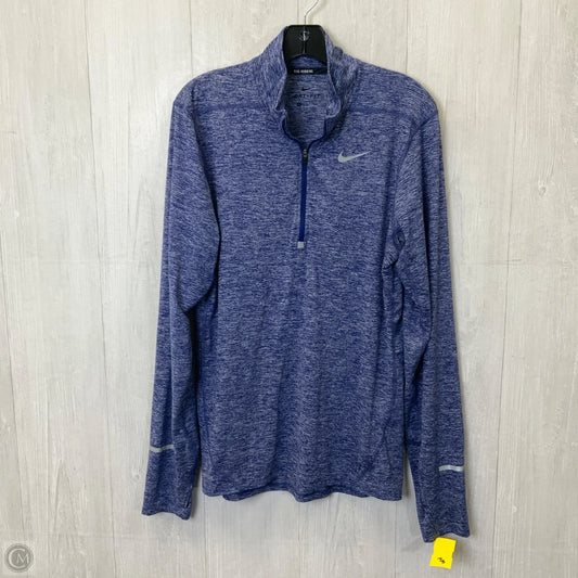 Athletic Top Long Sleeve Collar By Nike Apparel In Blue, Size: S