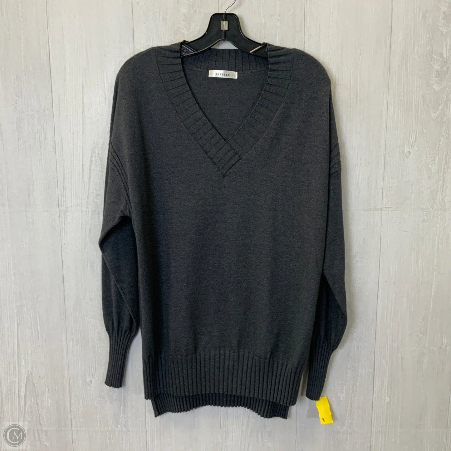 Sweater By Emerald In Grey, Size: 1x