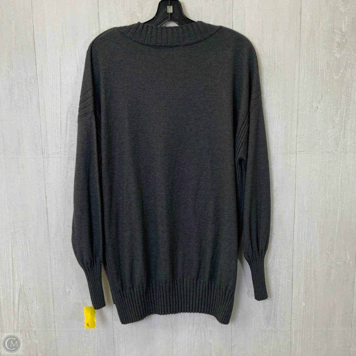 Sweater By Emerald In Grey, Size: 1x