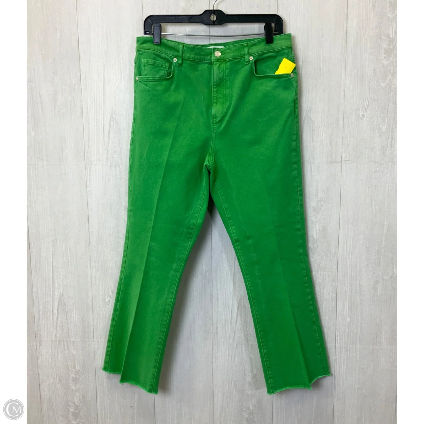 Jeans Cropped By Loft In Green Denim, Size: 10