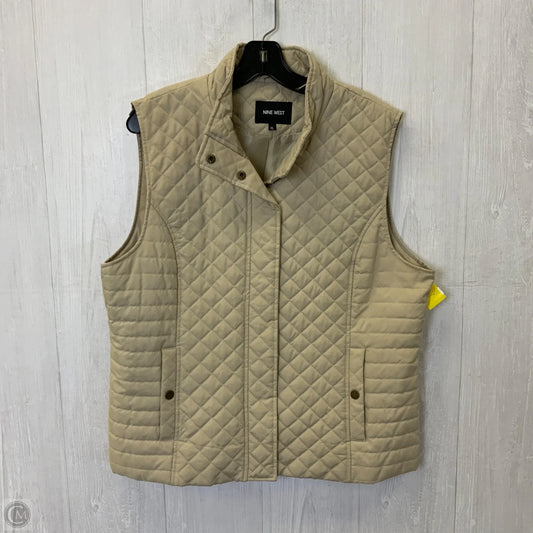 Vest Puffer & Quilted By Nine West Apparel In Tan, Size: Xl