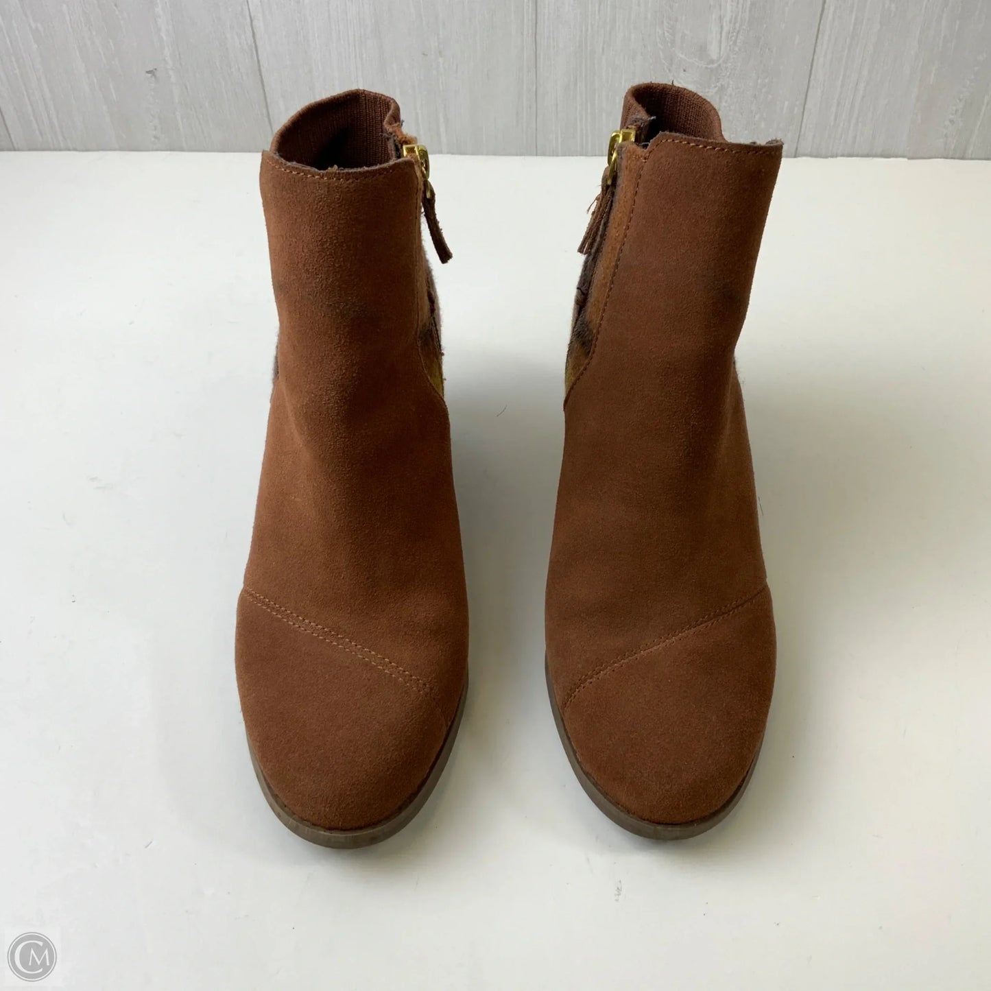 Boots Ankle Heels By Toms In Brown, Size: 8