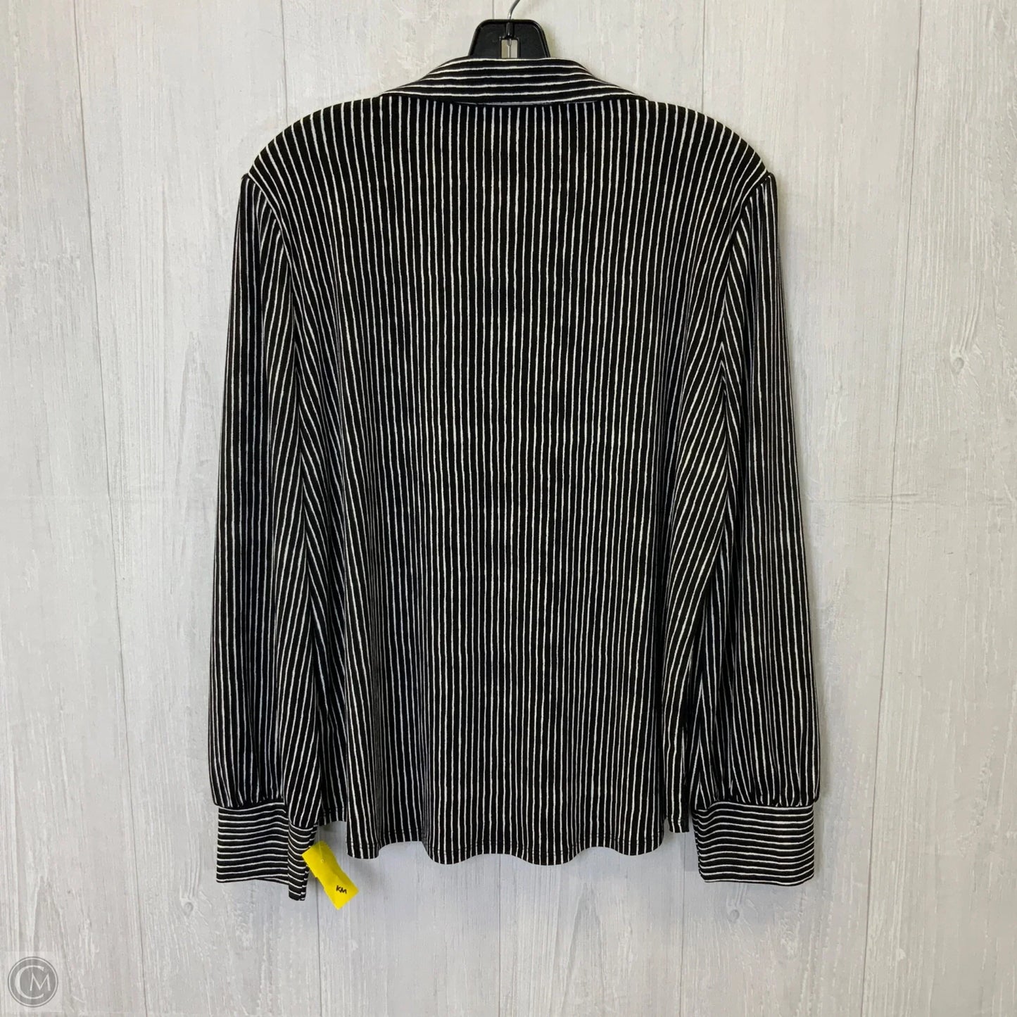 Blouse Long Sleeve By Adrianna Papell In Black & White, Size: L