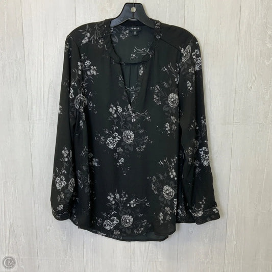 Blouse Long Sleeve By Torrid In Black, Size: L