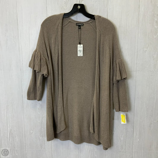 Sweater Cardigan By Express In Taupe, Size: S