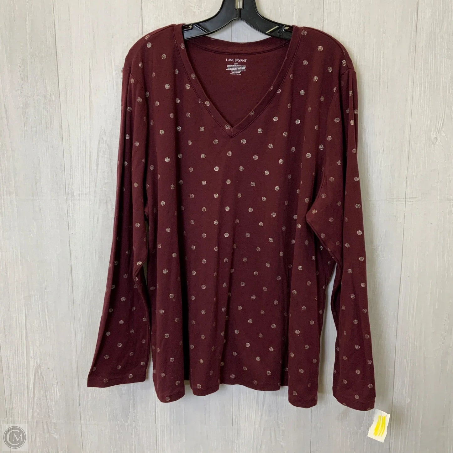 Top Long Sleeve Basic By Lane Bryant In Maroon, Size: 3x