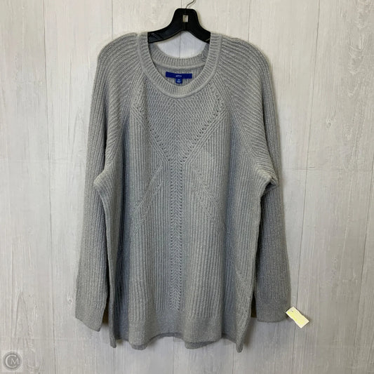 Sweater By Apt 9 In Grey, Size: 2x