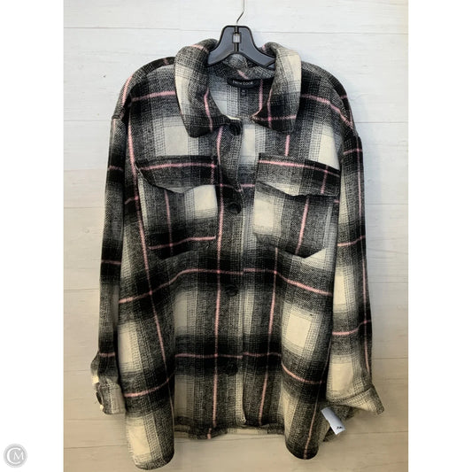 Jacket Shirt By New Look In Black & Grey, Size: 2x
