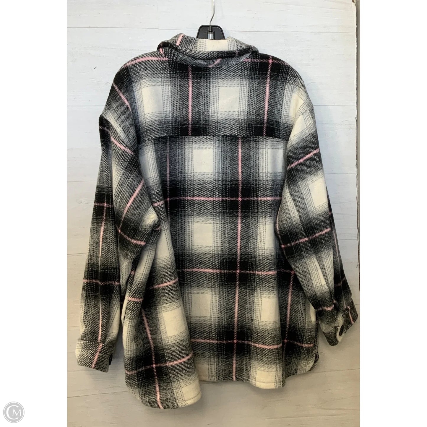 Jacket Shirt By New Look In Black & Grey, Size: 2x