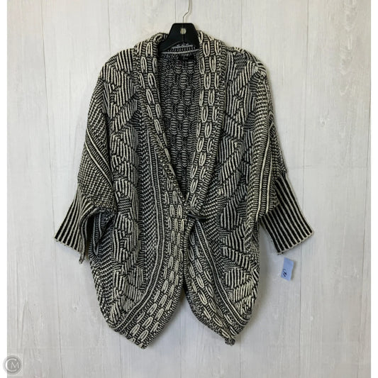 Sweater Cardigan By Dex In Black & White, Size: M