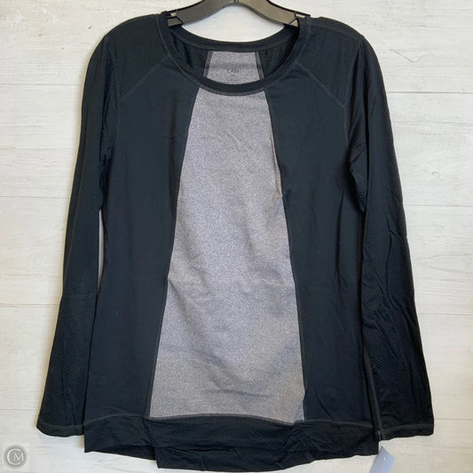 Athletic Top Long Sleeve Crewneck By Cabi In Black & Grey, Size: M