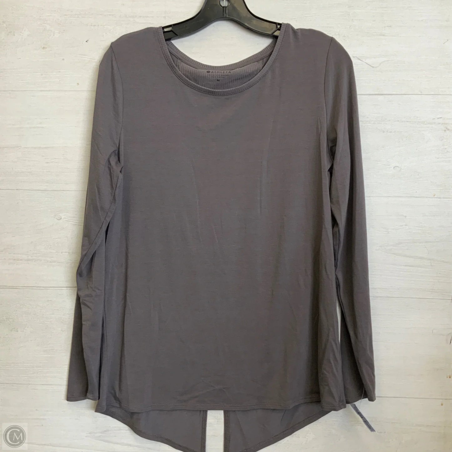 Athletic Top Long Sleeve Crewneck By Athleta In Grey, Size: M