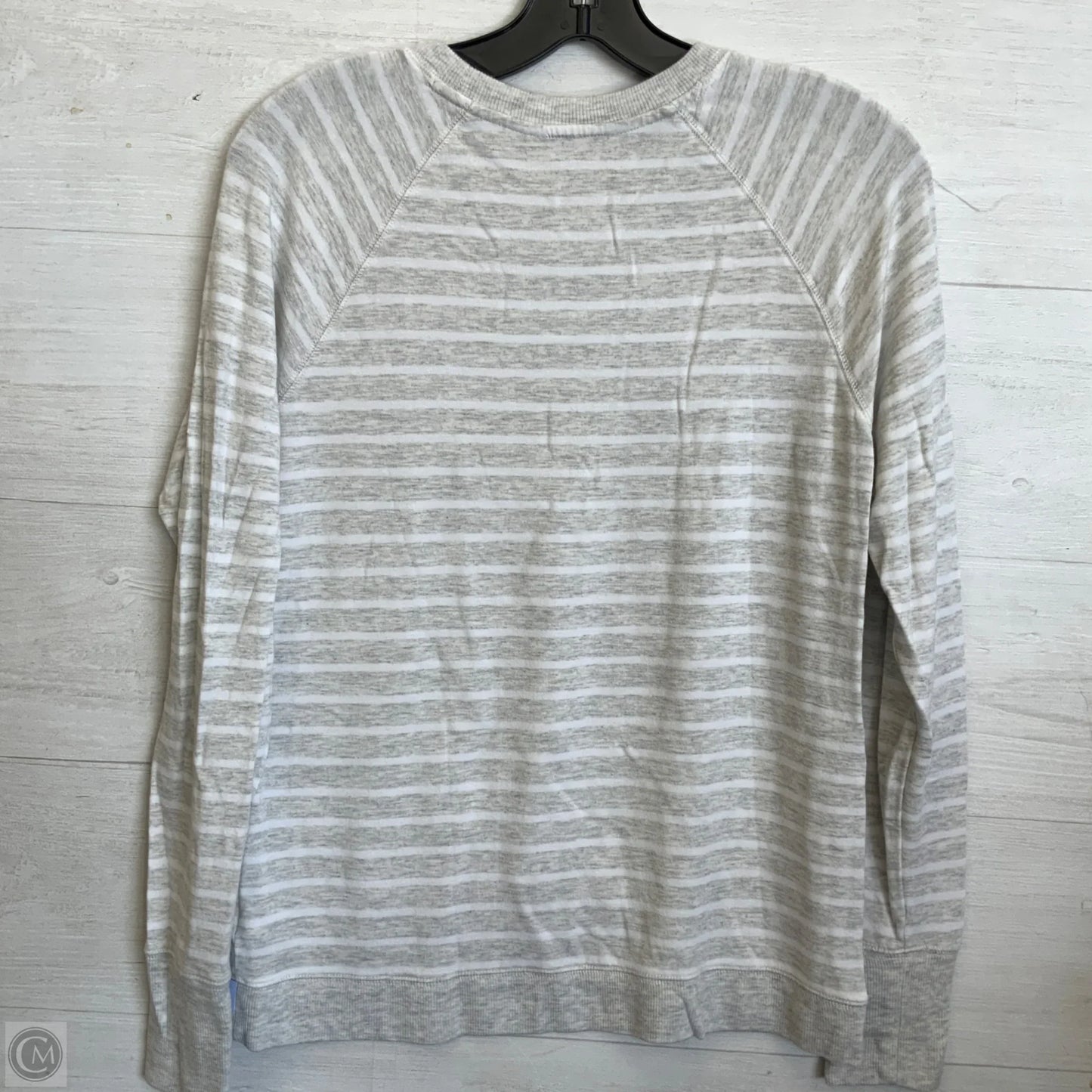 Top Long Sleeve By Athleta In Grey & White, Size: M