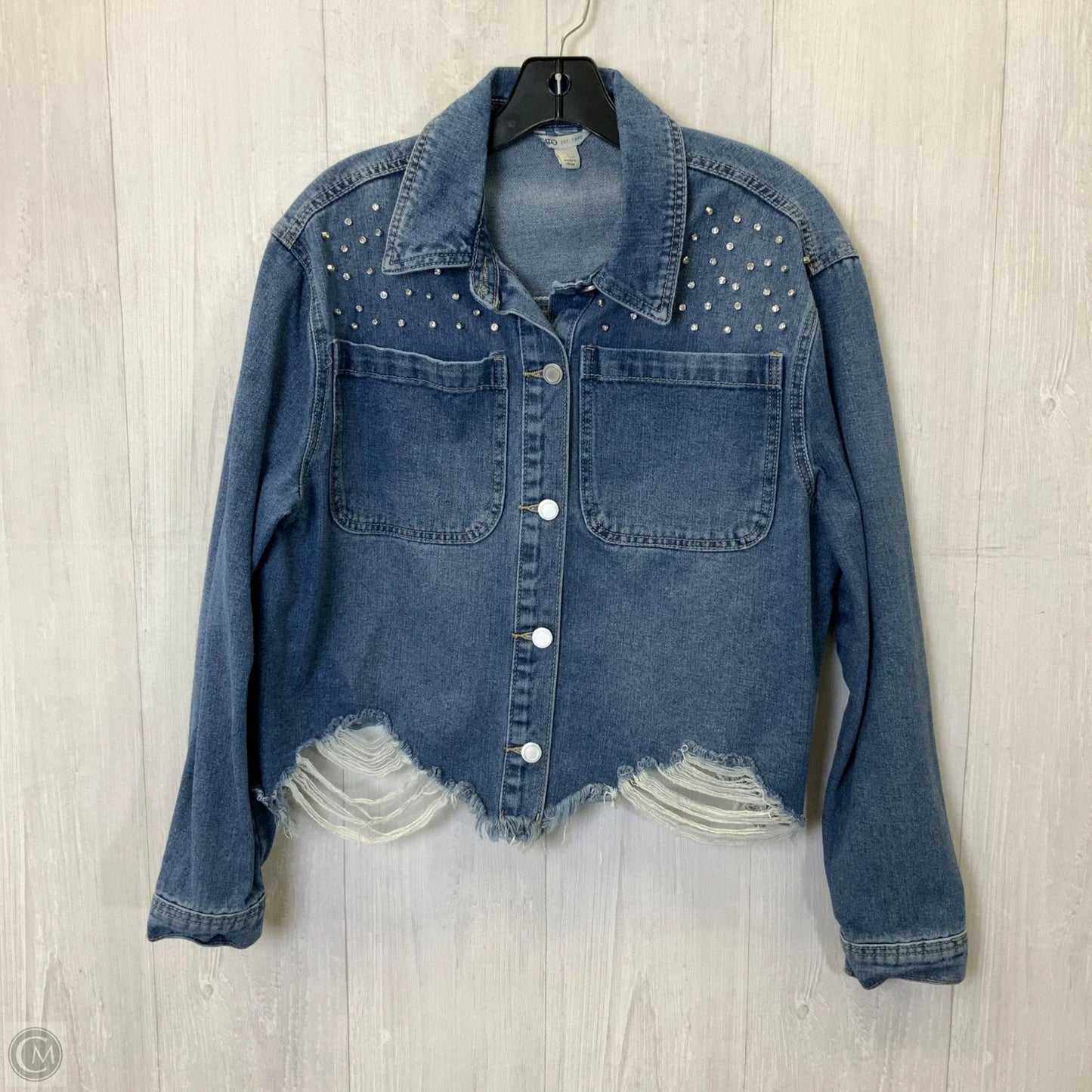 Jacket Denim By Cato In Blue Denim, Size: L