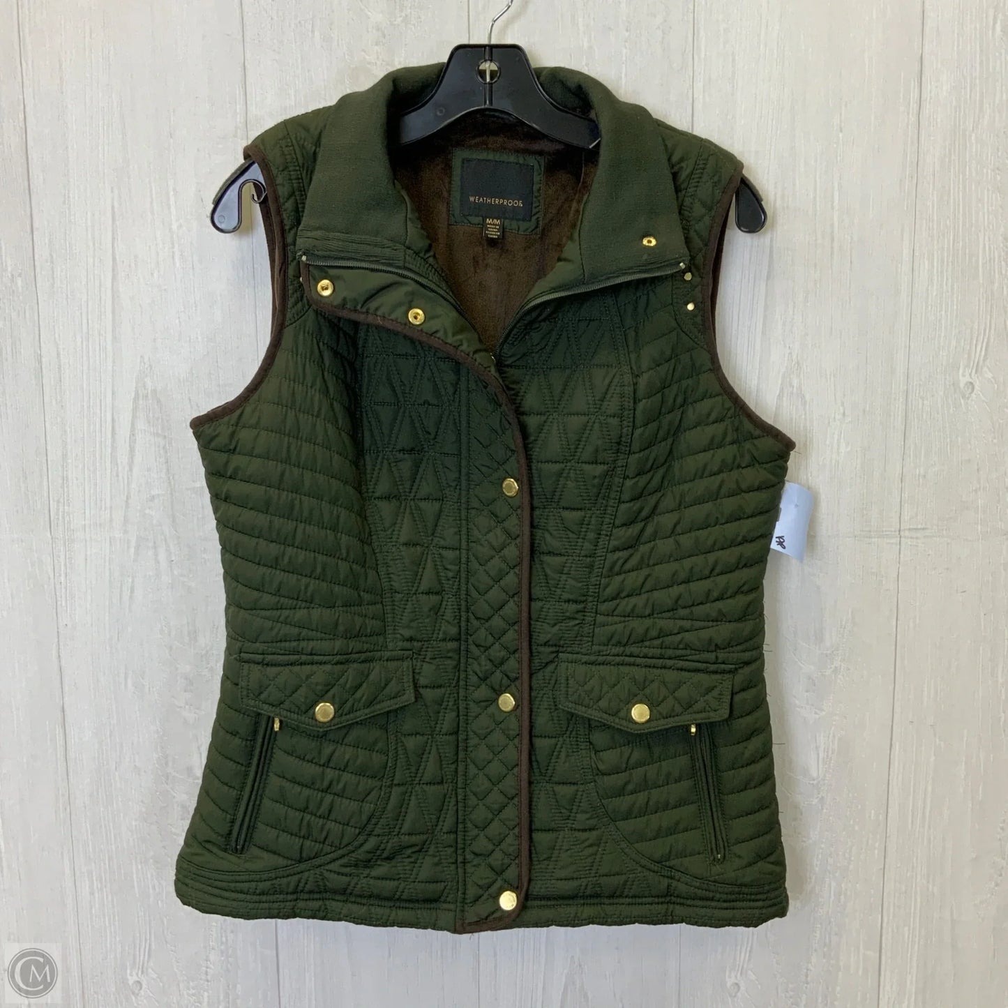 Vest Puffer & Quilted By Weatherproof In Grey, Size: M