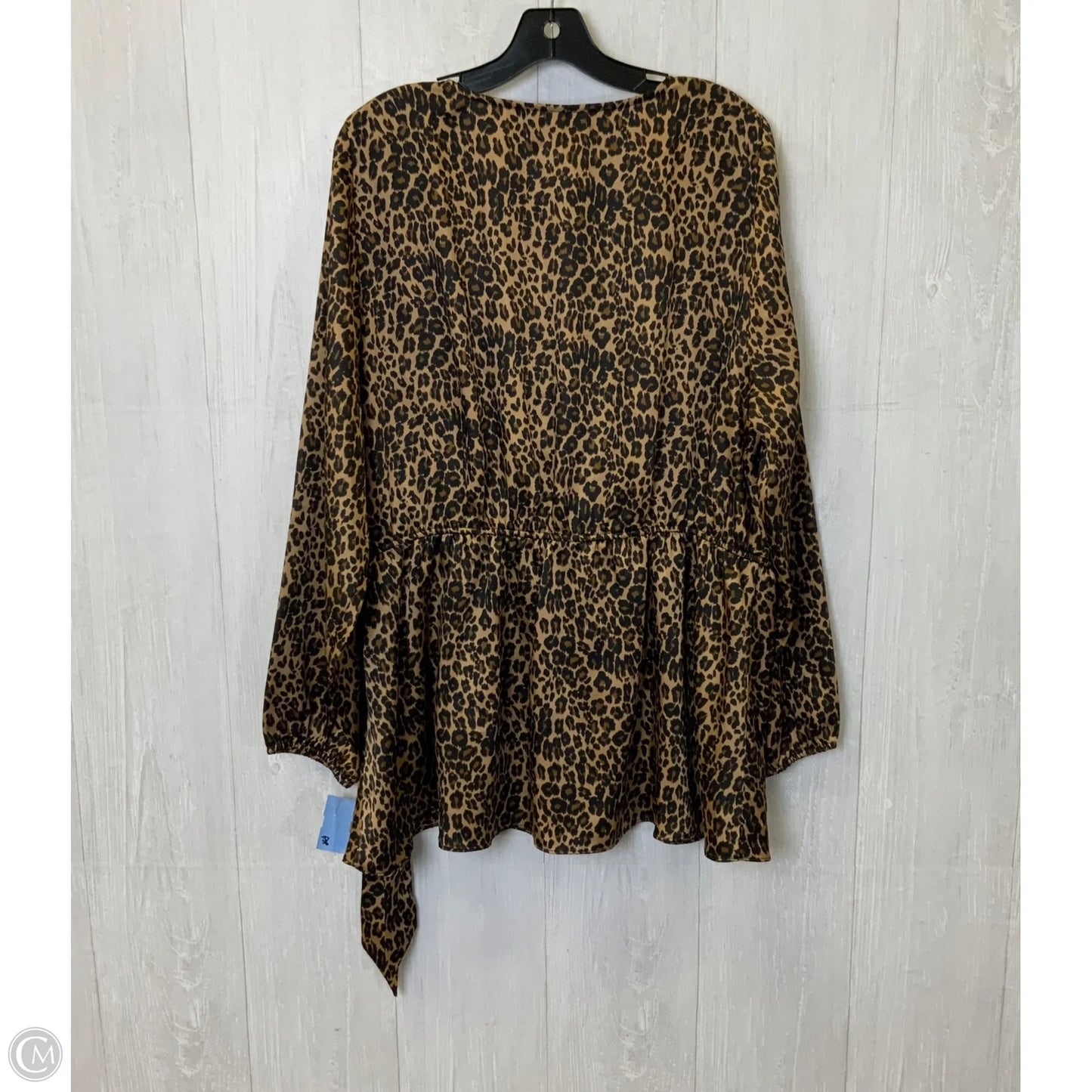 Blouse Long Sleeve By Lane Bryant In Leopard Print, Size: 2x