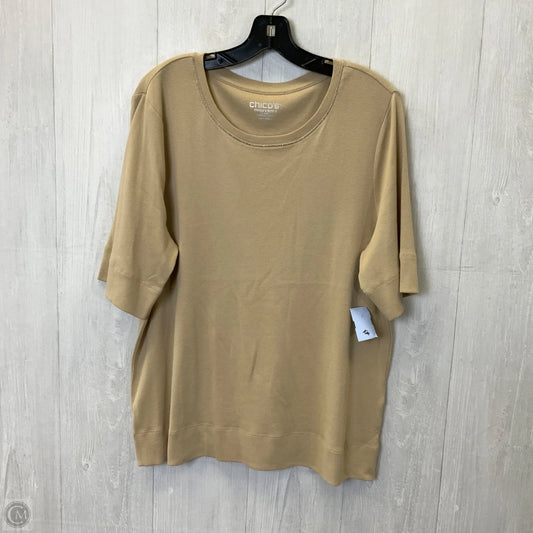 Top Short Sleeve Basic By Chicos In Tan, Size: Xl
