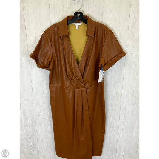 Dress Casual Midi By Nine West Apparel In Brown, Size: Xl