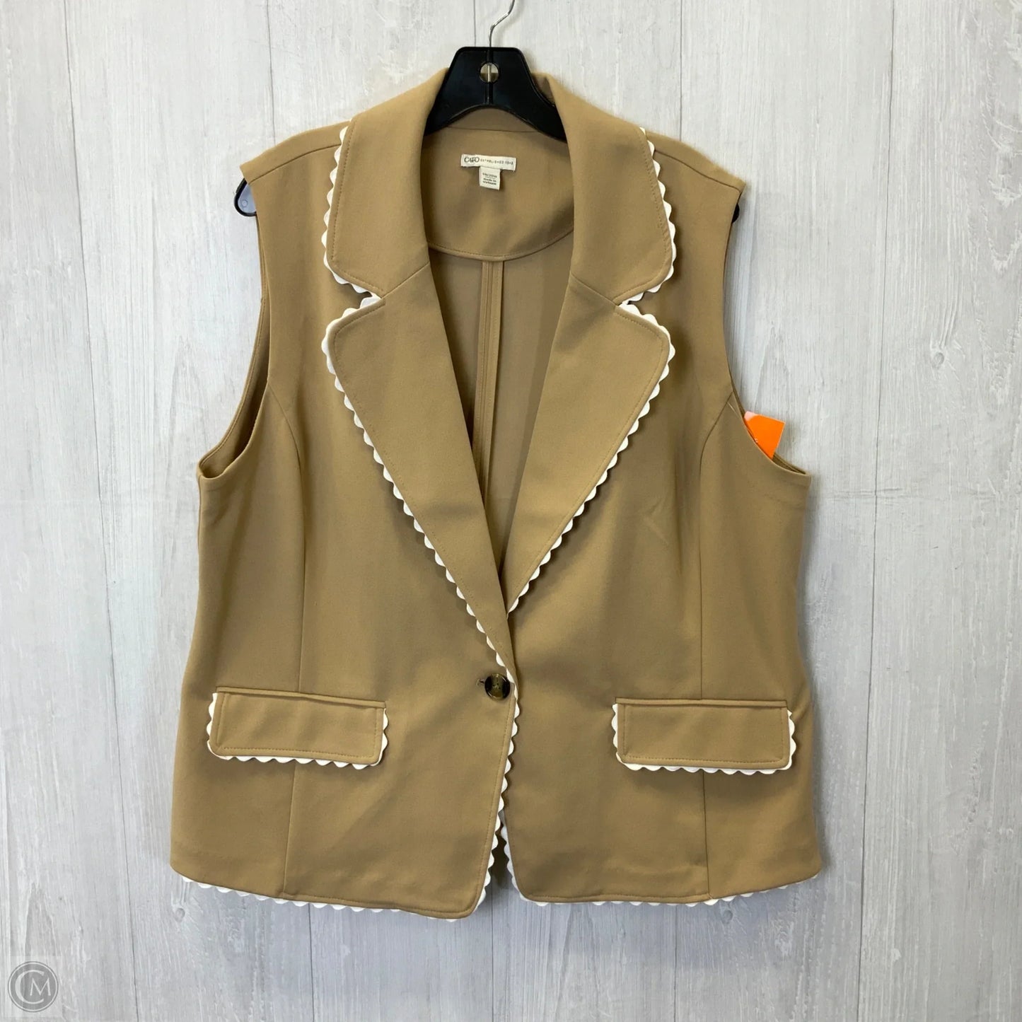 Vest Other By Cato In Tan, Size: 2x