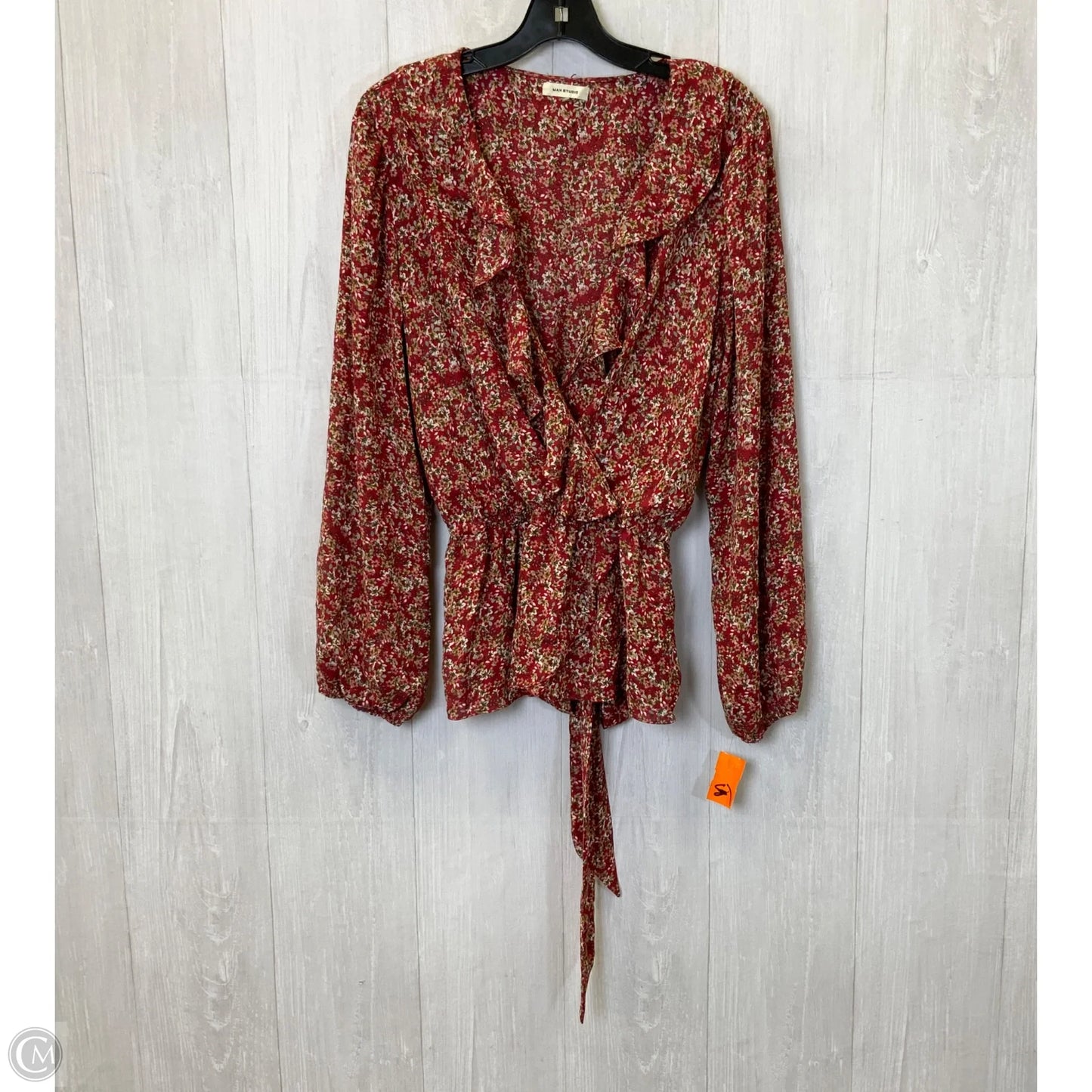 Blouse Long Sleeve By Max Studio In Red, Size: Xl