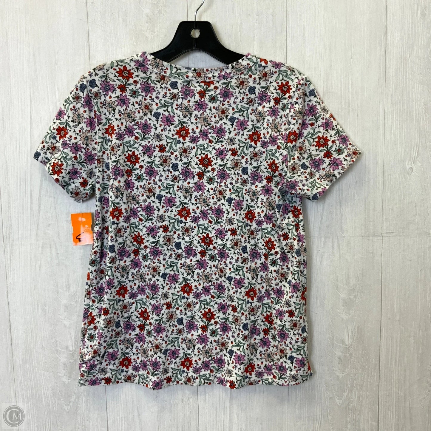 Top Short Sleeve Basic By Loft In Floral Print, Size: S
