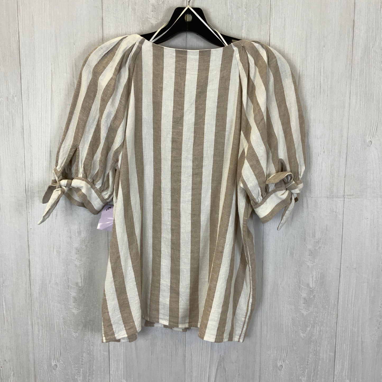 Striped Pattern Blouse Short Sleeve Lc Lauren Conrad, Size M