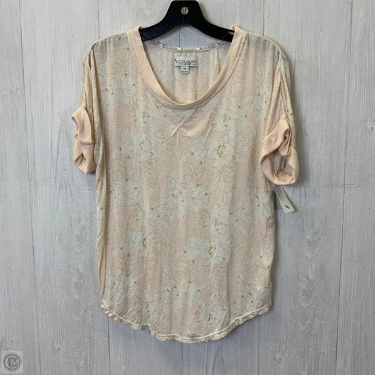 Top Short Sleeve By Koolaburra By Ugg In Pink & White, Size: M