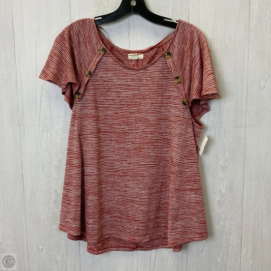Top Short Sleeve By Cupio In Red & White, Size: Xl