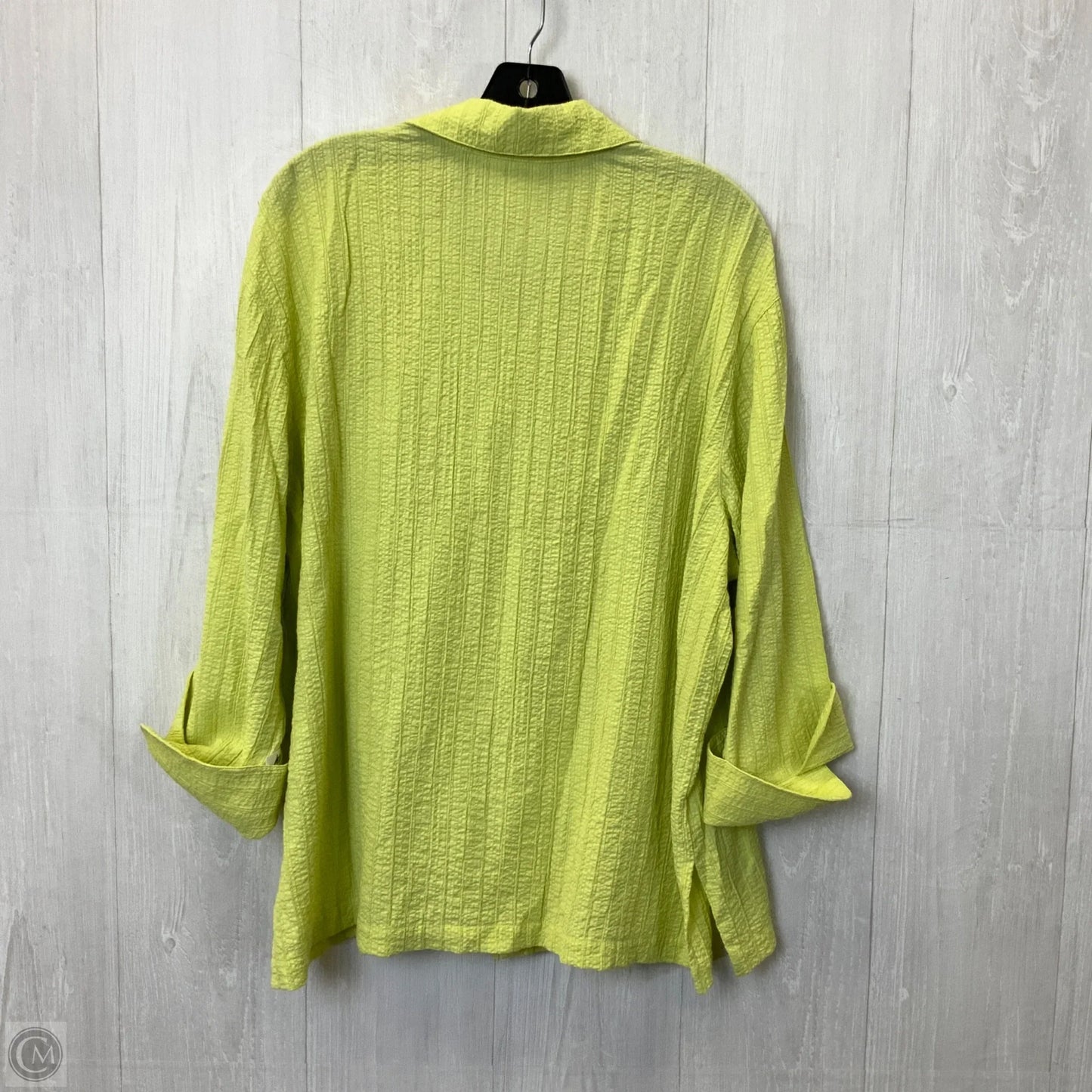 Blouse Long Sleeve By Coldwater Creek In Yellow, Size: 1x