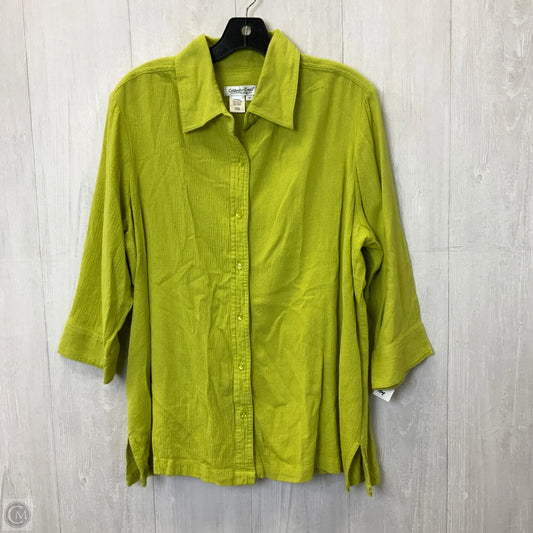 Blouse 3/4 Sleeve By Coldwater Creek In Green, Size: 1x
