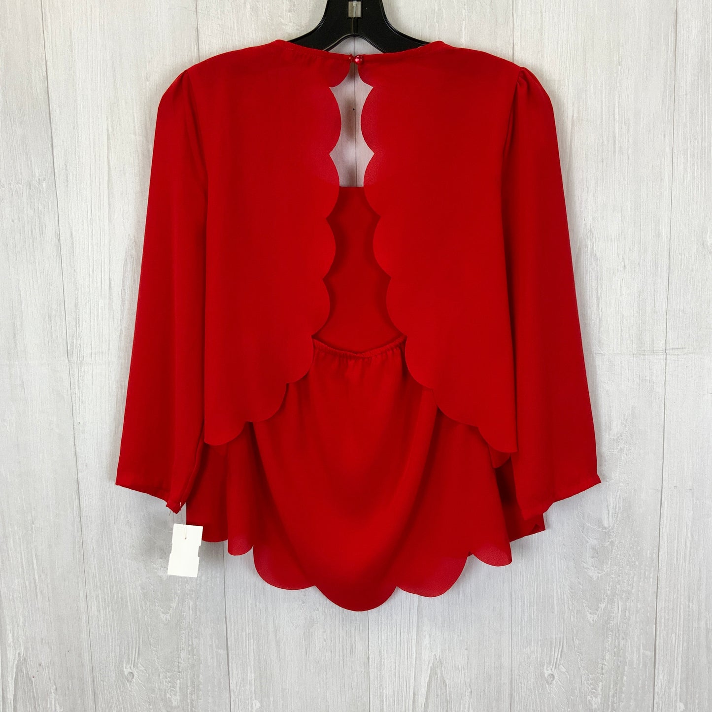 Red Blouse 3/4 Sleeve Clothes Mentor, Size M