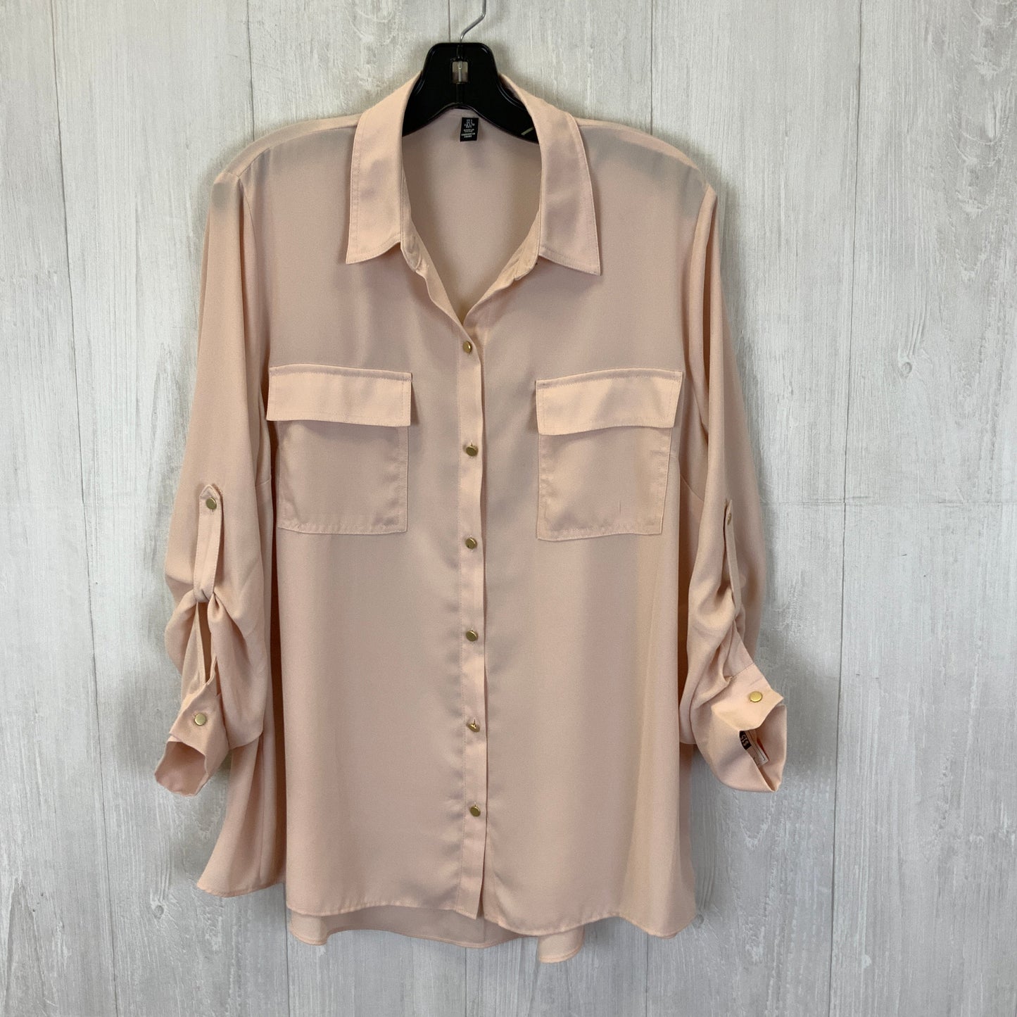 Blouse 3/4 Sleeve By Jones New York In Light Pink, Size: L