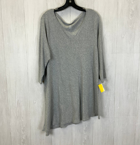 Grey Tunic 3/4 Sleeve Joan Vass, Size 2x