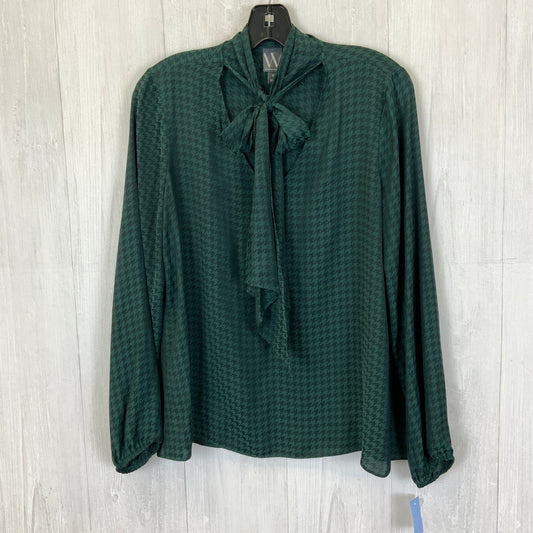 Hunter Green Blouse Long Sleeve Worthington, Size M