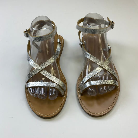 Silver Sandals Flats J. Crew, Size 9.5