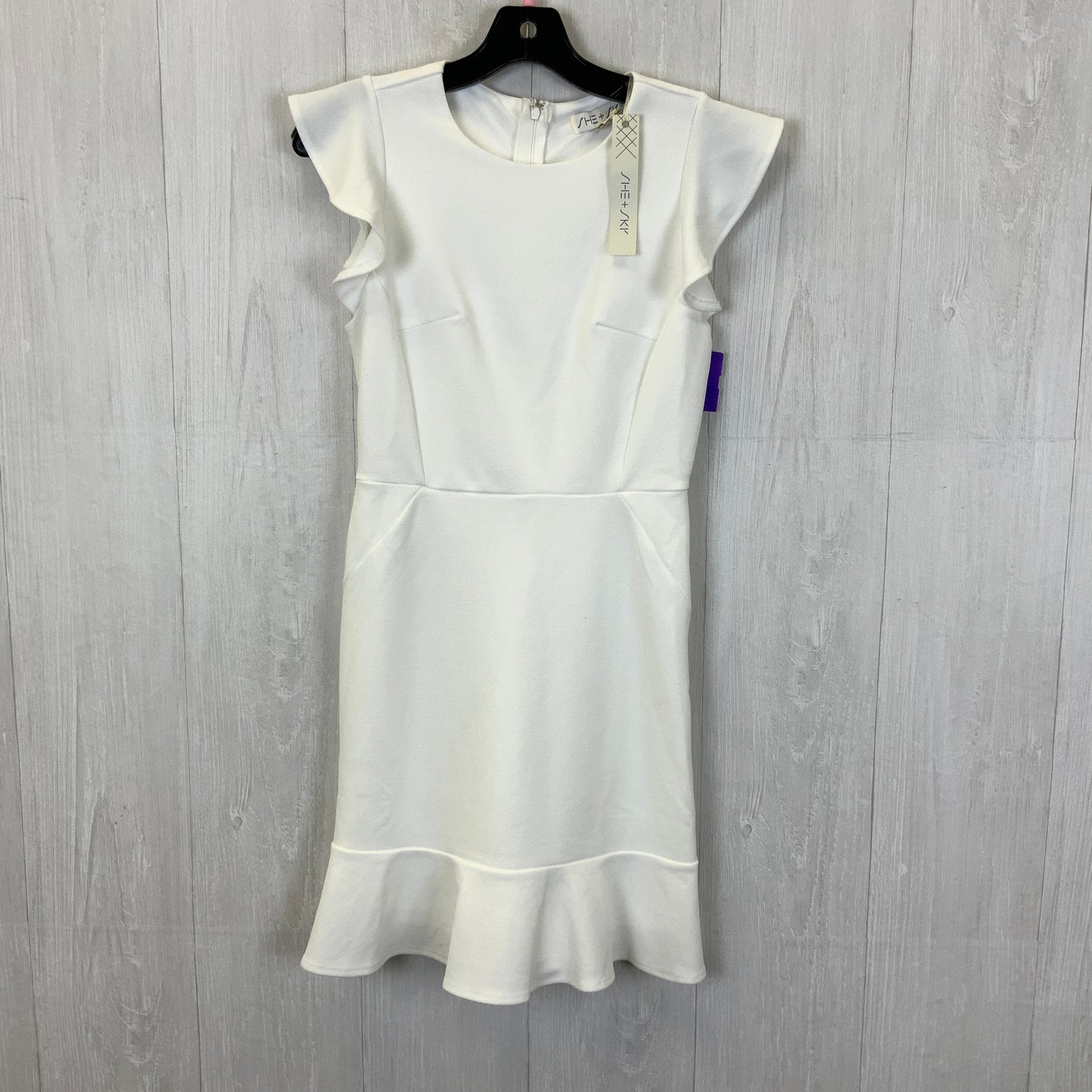 White Dress Casual Short She + Sky, Size S