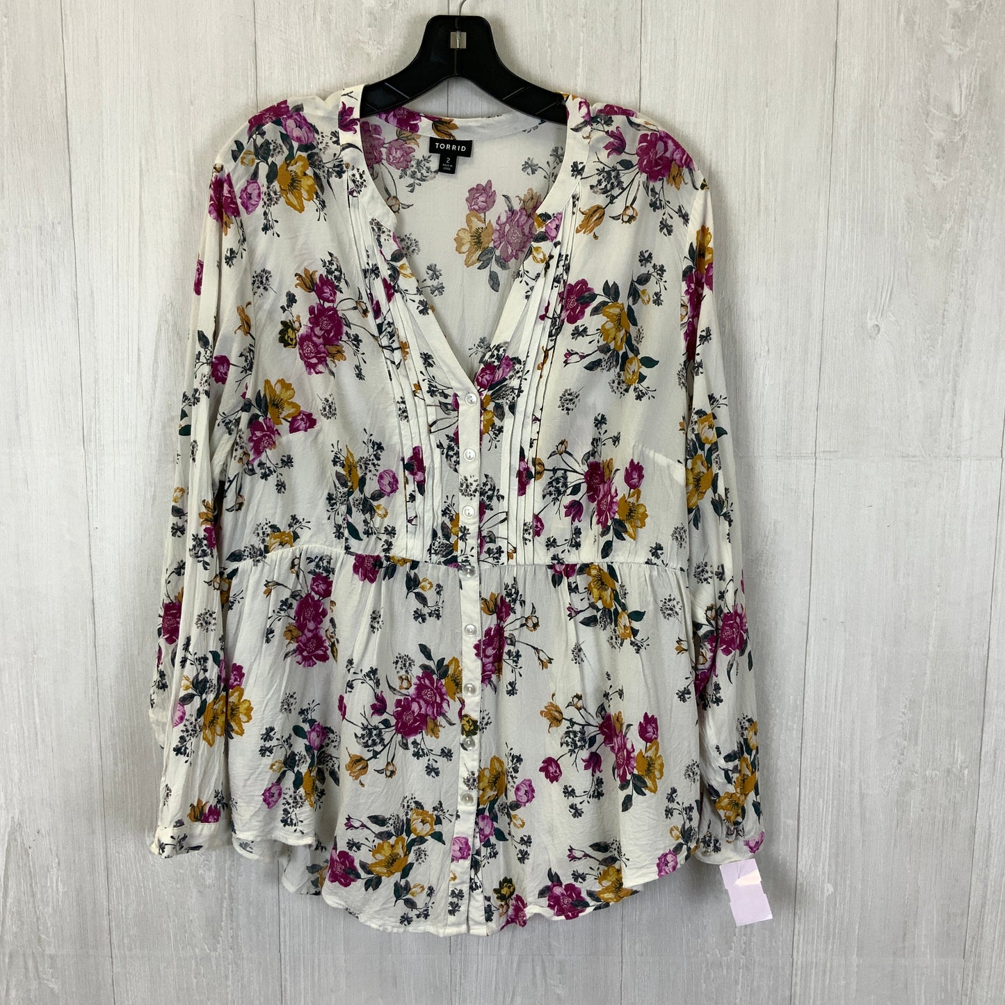 Top Long Sleeve By Torrid In Floral Print, Size: 2x