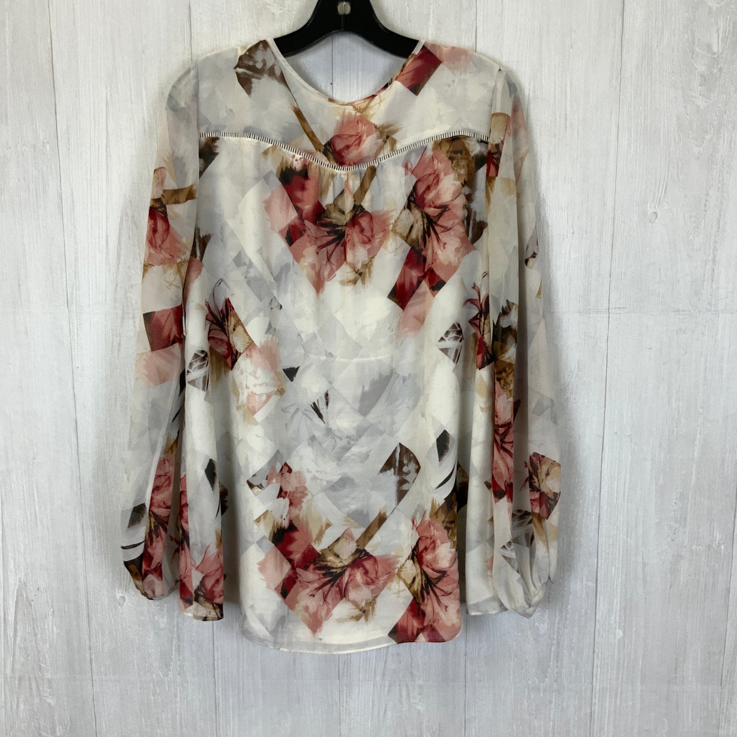 Blouse Long Sleeve By White House Black Market In Floral Print, Size: M