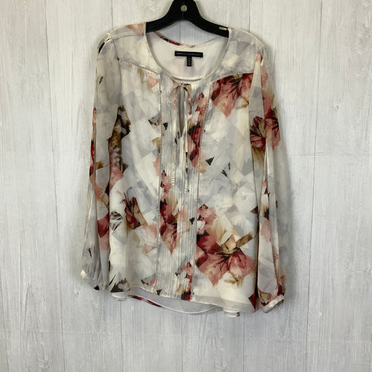 Blouse Long Sleeve By White House Black Market In Floral Print, Size: M