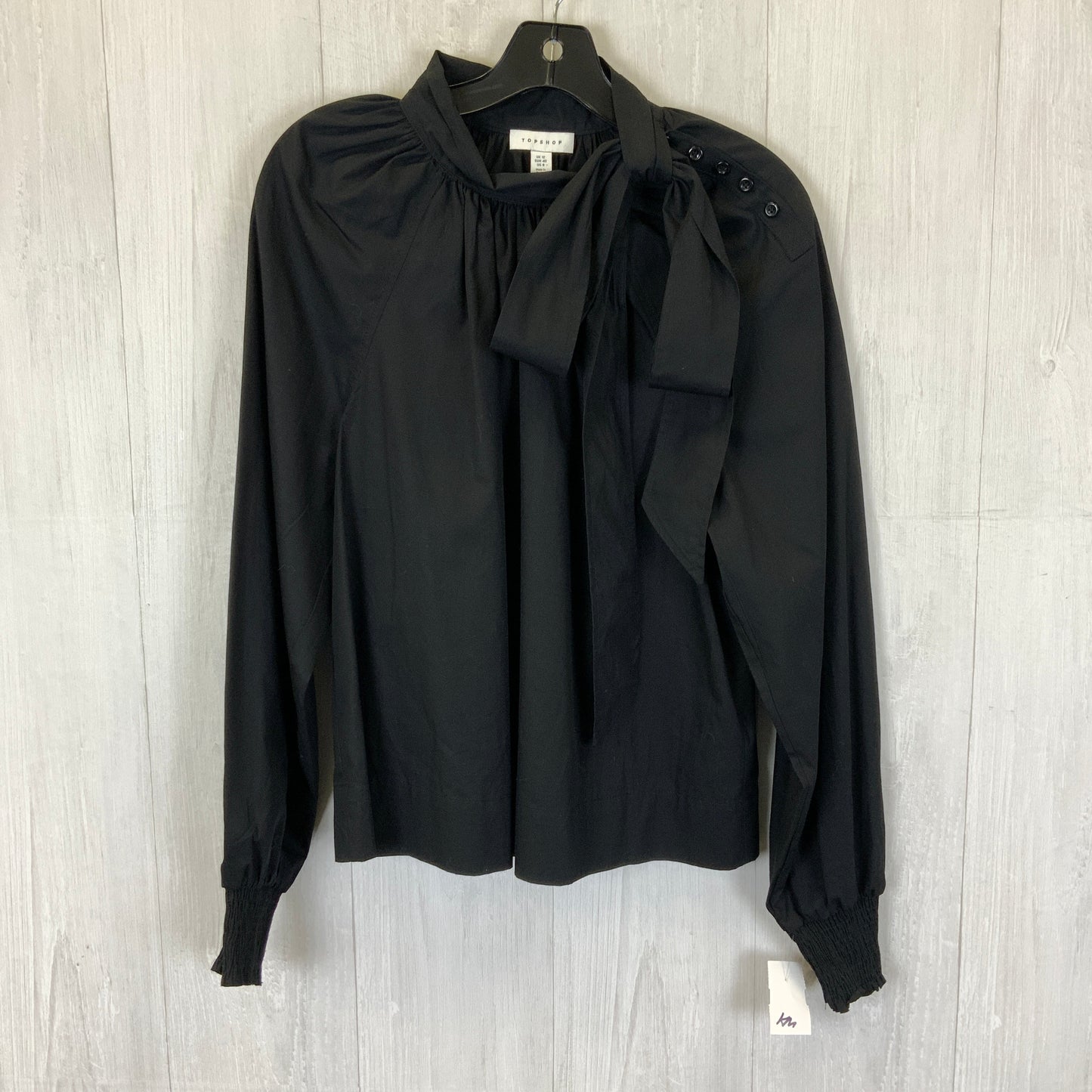 Top Long Sleeve By Top Shop In Black, Size: M