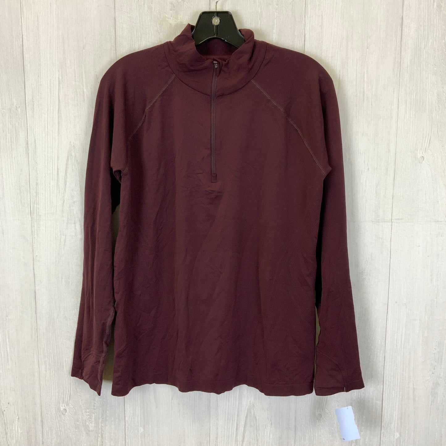 Athletic Top Long Sleeve Collar By Athleta In Maroon, Size: Xl