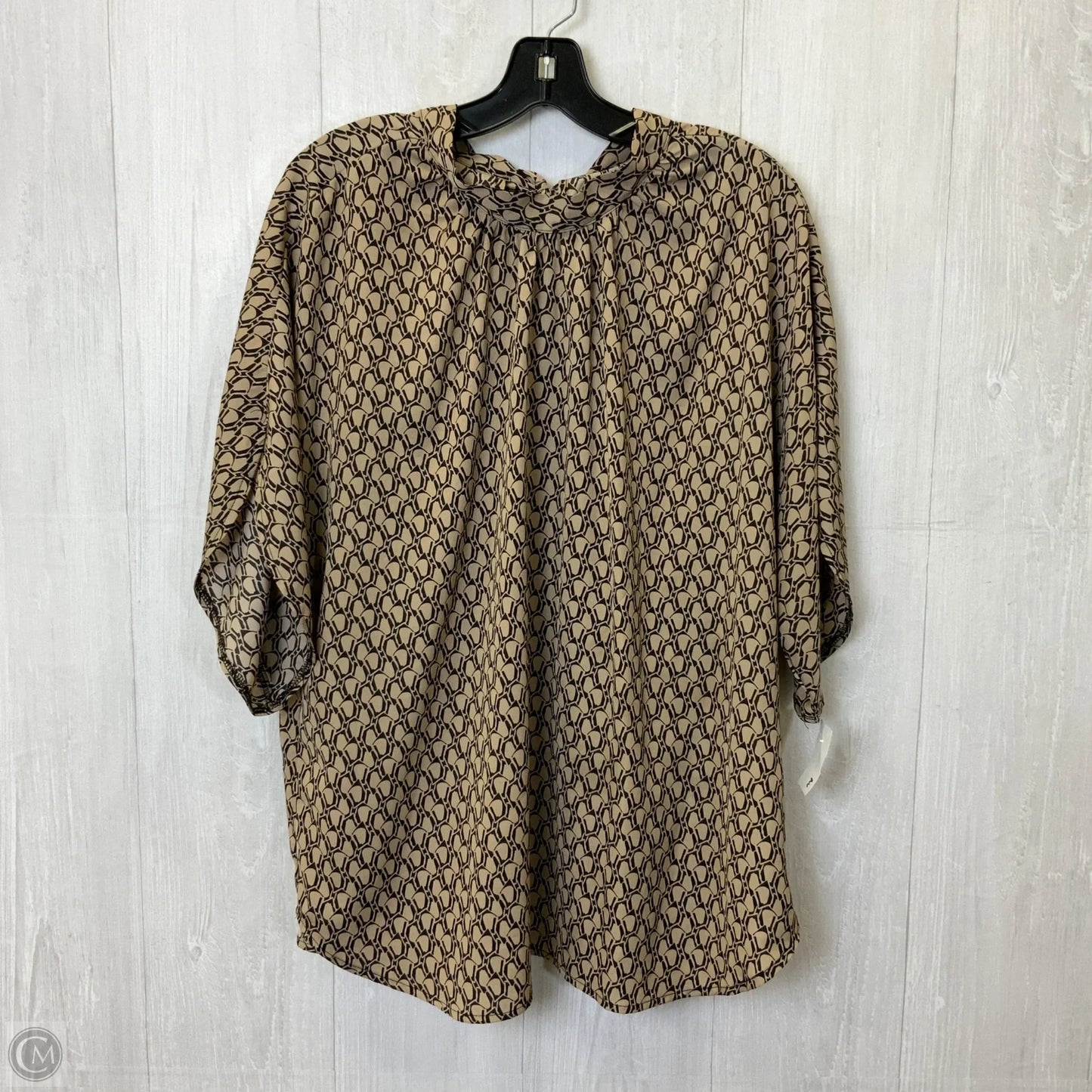 Top Short Sleeve By Shein In Brown, Size: 1x