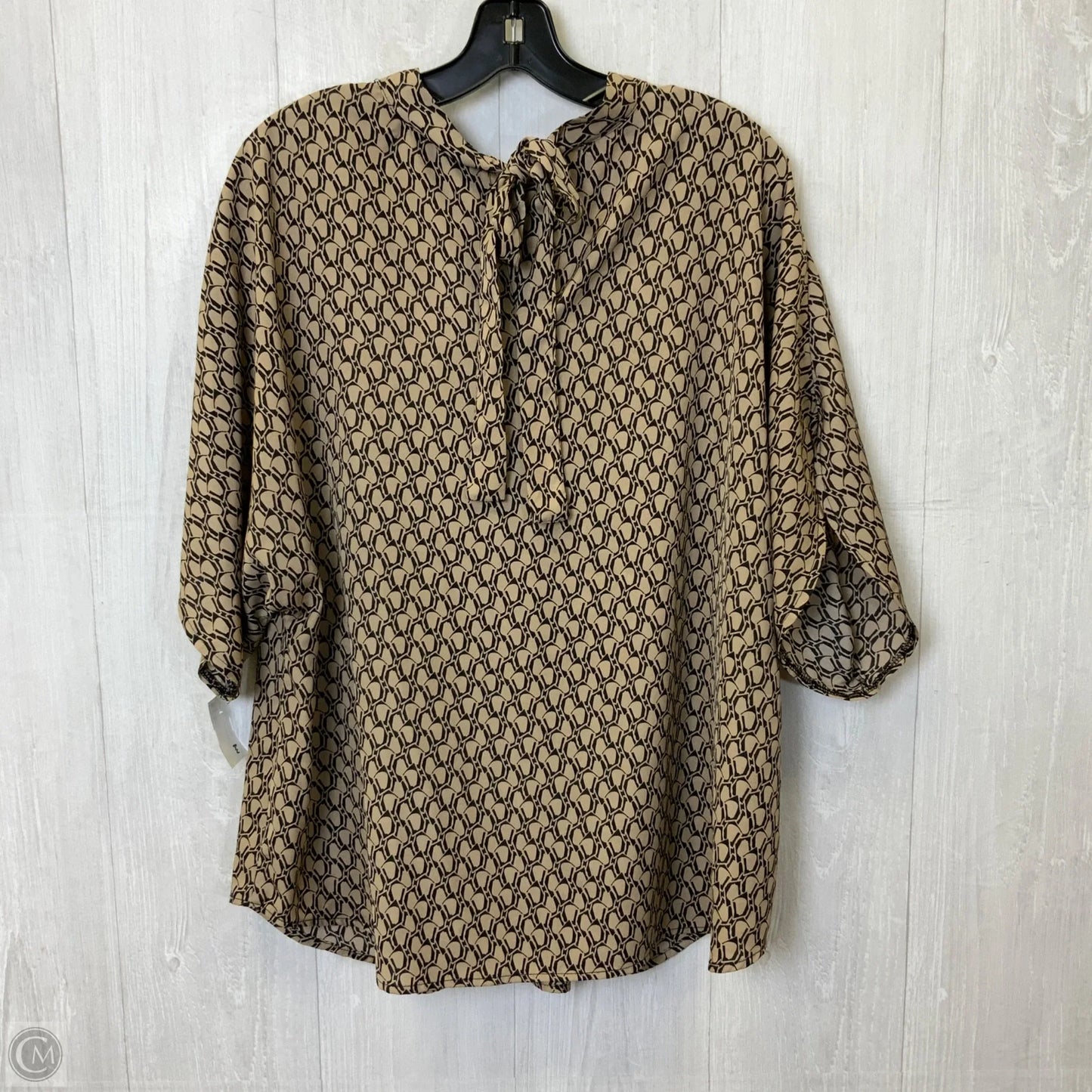 Top Short Sleeve By Shein In Brown, Size: 1x