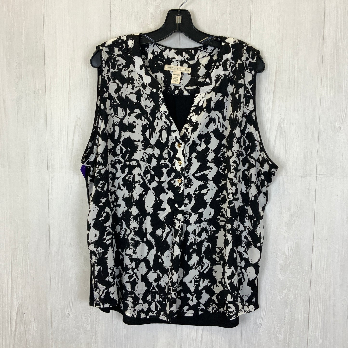 Black & White Top Sleeveless Clothes Mentor, Size 2x