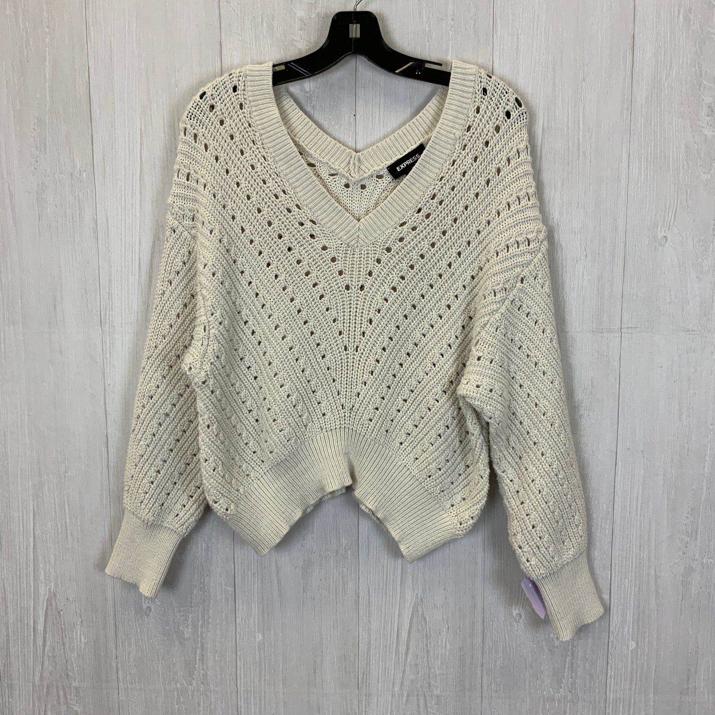 Sweater By Express In White, Size: L