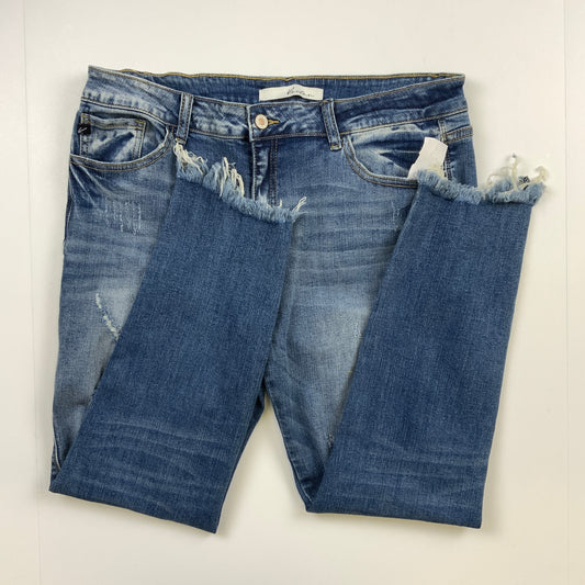 Jeans Flared By Kancan In Blue Denim, Size: 15